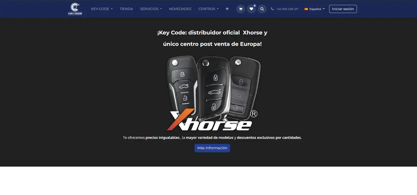 Home de Key Code antes del rediseño